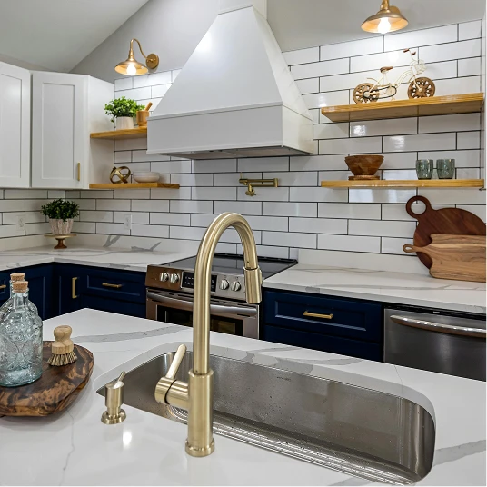 brushed brass tapware
