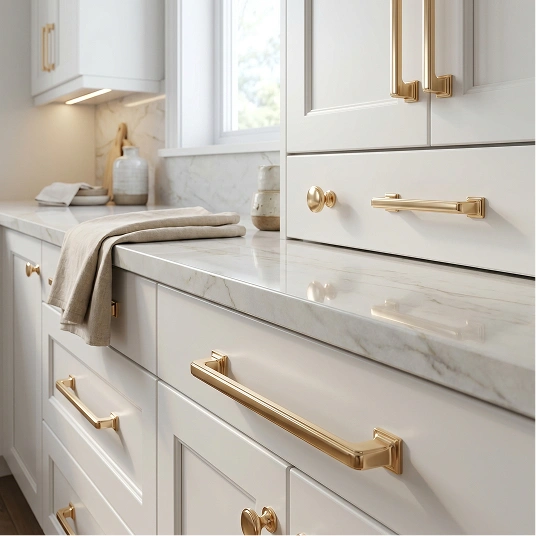 brushed gold hardware
